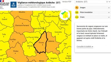 La Drôme et l'Ardèche en vigilance orange.