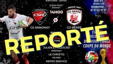 Le match du CS Annonay face à Berre est reporté.